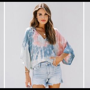 NWT Vici Tie dye hooded Kimono top
